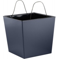 Горшок для цветов InGreen London CUBE 250*250 мм. 11,6 л с дренажной вставкой  вулканически серый